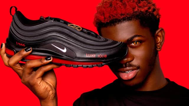 <p>Little Naz advertising his Nike collab</p>