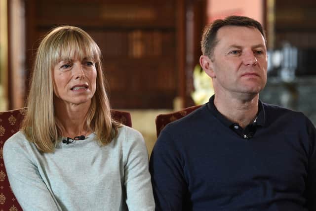 Kate and Gerry McCann, whose daughter Madeleine disappeared from a holiday flat in Portugal 16 years ago, are seen during an interview with the BBC’s Fiona Bruce at Prestwold Hall n 2017.