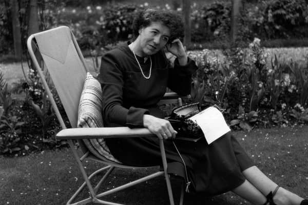 Children's writer Enid Blyton sitting in her garden in Beaconsfield, Buckinghamshire (Photo: George Konig/Getty Images)