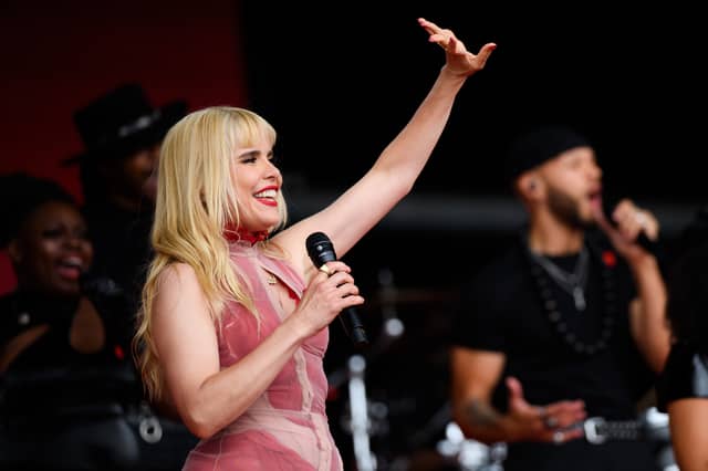 Paloma Faith performs on the Pyramid Stage during day five of Glastonbury Festival 2024 at Worthy Farm, Pilton on June 30, 2024 in Glastonbury, England. (Photo by Joe Maher/Getty Images)