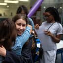 Students react after receiving their GCSE results (Library picture)