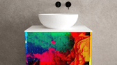 A vanity unit transformed into a canvas of colour – proof of just how far 34 St John’s interactive tool can go.