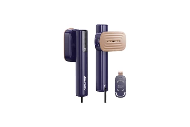 The Sundu clothes steamer combines garment steaming and ironing in one compact travel-friendly device.