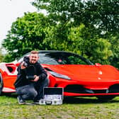 One winner will take home a 710bhp Ferrari F8 Tributo, a Richard Mille RM029 watch and £100,000 in cash.