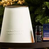 The Aromatherapy Associates Atomiser Connect makes a luxurious Christmas gift, pictured with the Winter Wellbeing essential oil blend.