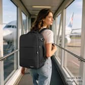 The Taygeer 40 x 30 x 20cm cabin backpack includes a separate shoe pouch, wet pocket and multiple storage compartments.