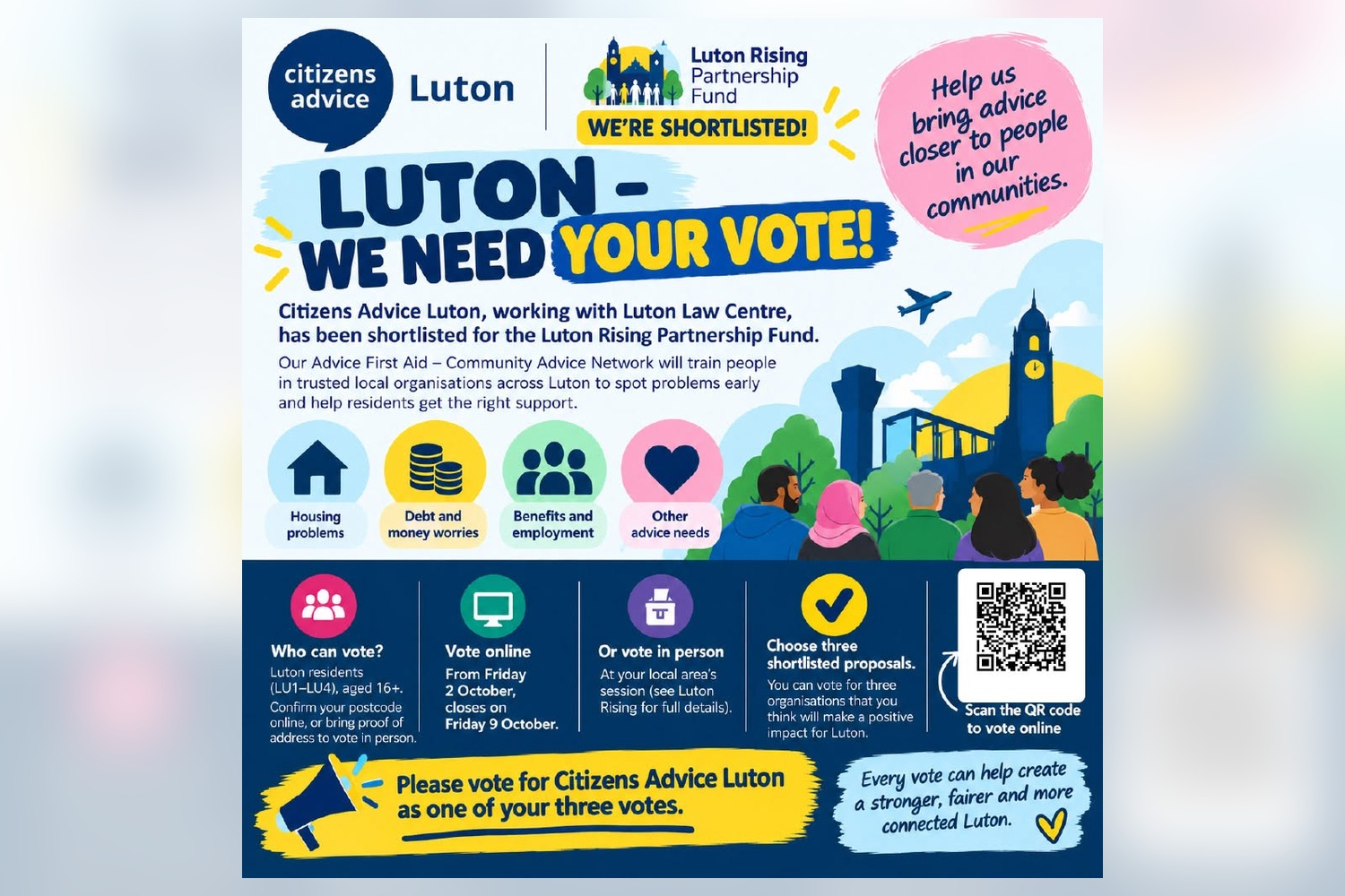 Luton, we need your vote! Citizens Advice Luton shortlisted for ...