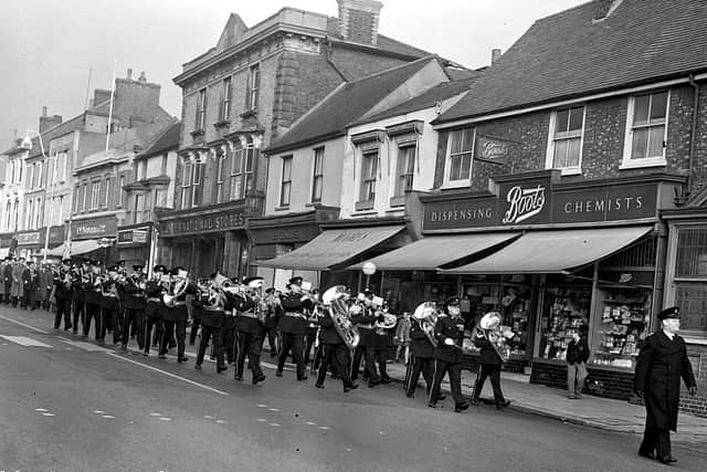 Remembrance parade in High Street South, Dunstable.