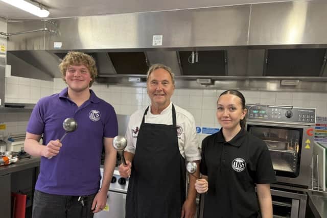 Chef Jim White (Centre) with his Kitchen Team at Little Bramingham Farm.