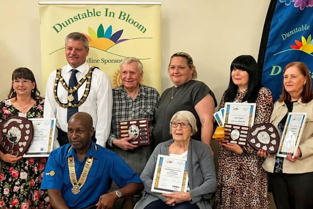 Resident Sally Layton accepted Caddington Grove's award