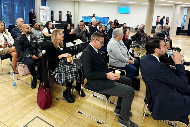 Guests listening to the speakers of the Food Club at the University of Bedfordshire.