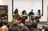 Nadine (left) and the panel