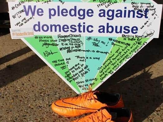 Bedfordshire Police has teamed up with Luton Town FC to raise awareness of domestic abuse