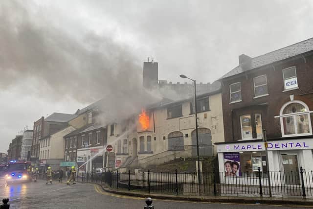 The fire broke out at a derelict building in Upper George Street