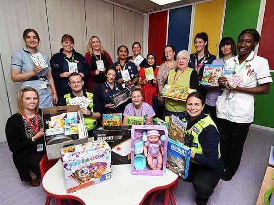 Officers from Bedfordshire Police delivered presents to children who will spend the festive season in hospital