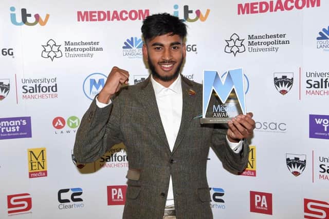 Sharul with the award - Akram Khans documentary The Curry House Kid was named Best Factual Programme at the 2019 Asian Media Awards