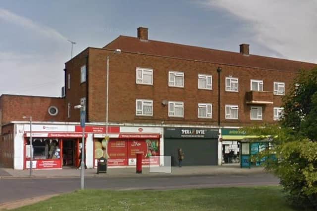 The assault and robbery outside happened outside the Post Office, The Green in Hockwell Ring. Photo from Google Maps