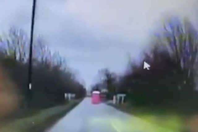 BCH Roads Policing captured footage of a portaloo being blown across the street
