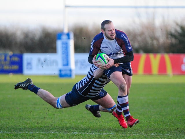 Tom Ratcliffe in action for Scarborough RUFC during the win against Pocklington