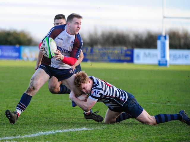 Scarborough RUFC in action during their win against Pocklington