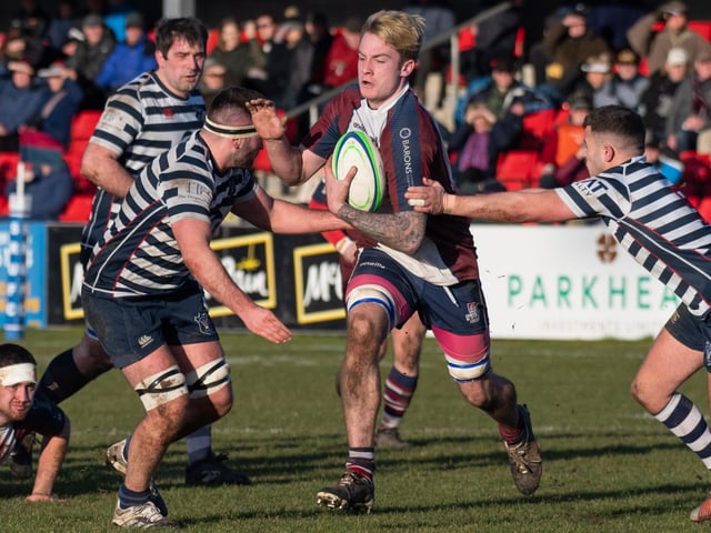 Scarborough RUFC in action during their win against Pocklington