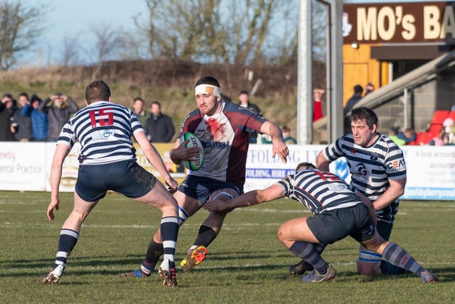 Scarborough RUFC in action during their win against Pocklington
