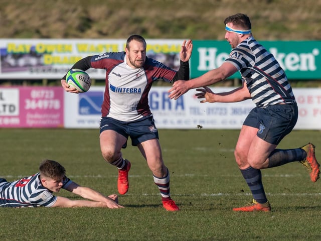 Tom Ratcliffe in action for Scarborough RUFC during their win against Pocklington