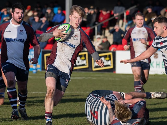 Scarborough RUFC in action during their win against Pocklington