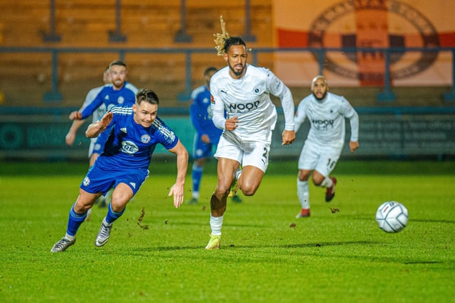 FC Halifax Town v Boreham Wood, Tuesday, January 25, 2021. Photo: Marcus Branston. Billy Waters