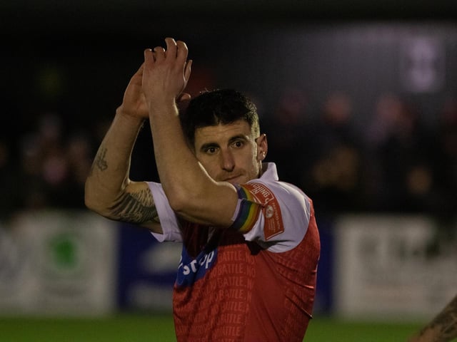 Michael Coulson applauds the Boro fans