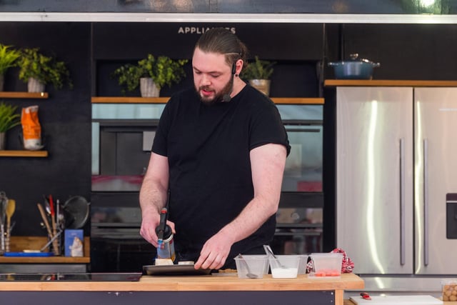 Leeds chef Jono Hawthorne, of Vice & Virtue, gives a cookery demo