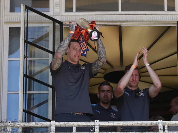 Former Luton keeper Marek Stech enjoys winning promotion to League One in May 2018