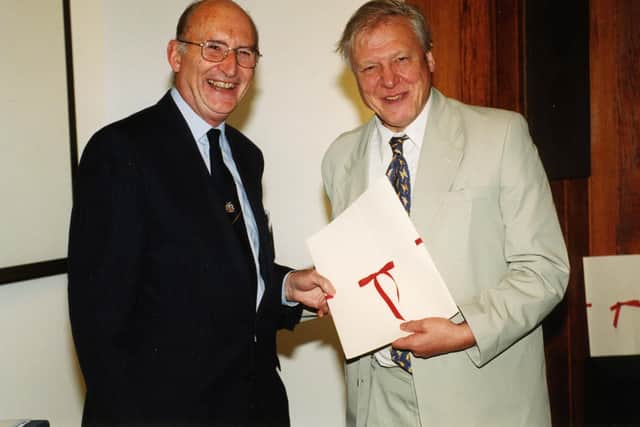 Sir David Attenborough given ZSL Honorary Fellowship in 1998 (C) ZSL