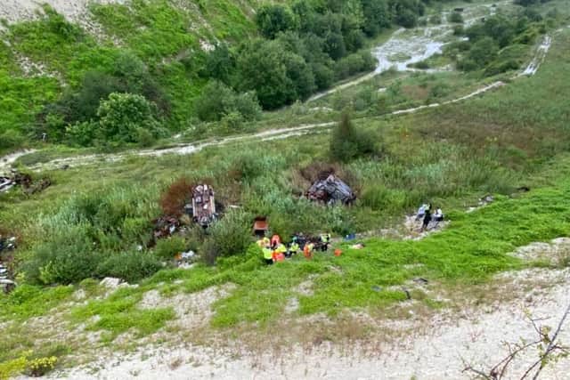 Man rescued from Sundon Chalk Quarry (C) Bedfordshire Fire and Rescue Service