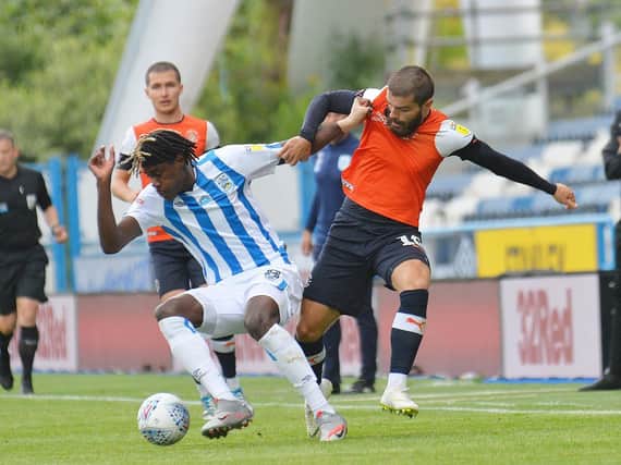 Elliot Lee scored the second goal as Luton won 2-0 at Huddersfield this evening