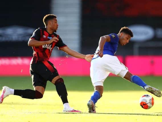 James Justin gets away from a challenge during Leicester's 4-1 defeat to Bournemouth on Sunday