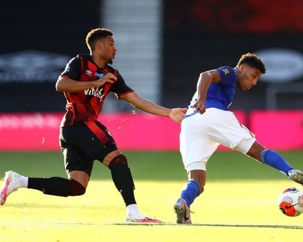 James Justin gets away from a challenge during Leicester's 4-1 defeat to Bournemouth on Sunday