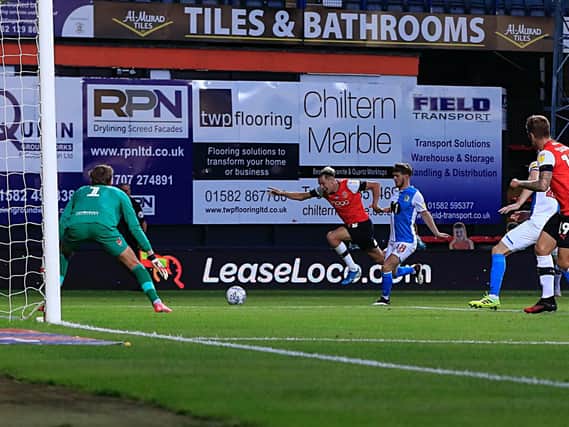 Harry Cornick is brought down for the penalty against Blackburn Rovers on Wednesday night