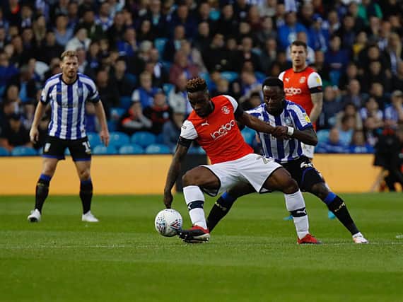 Luton Town in action against Sheffield Wednesday last season