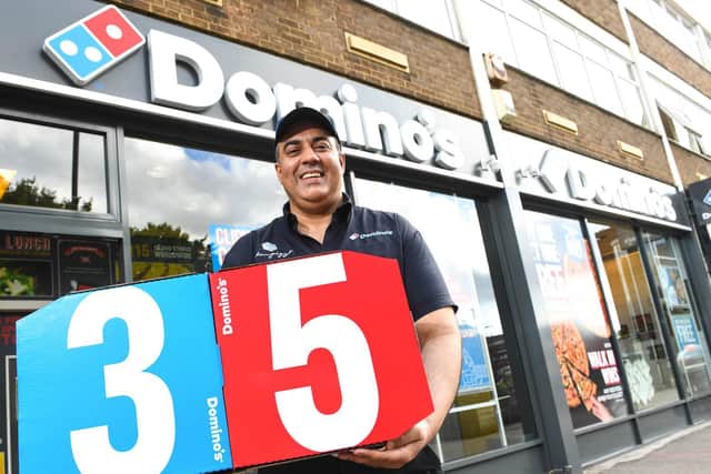 Domino's celebrates 35 years at its first store in Luton