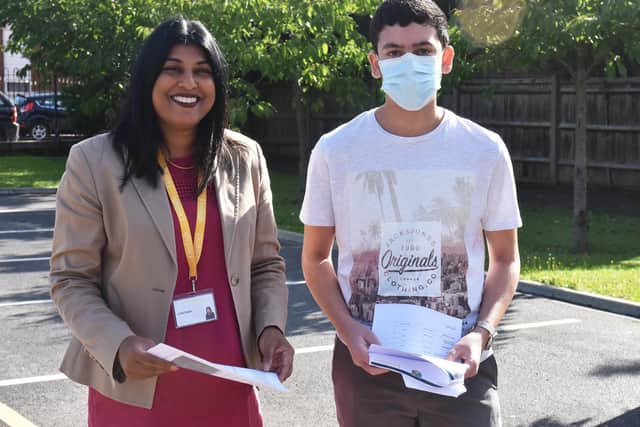 Some pupils wore facemasks when collecting their results