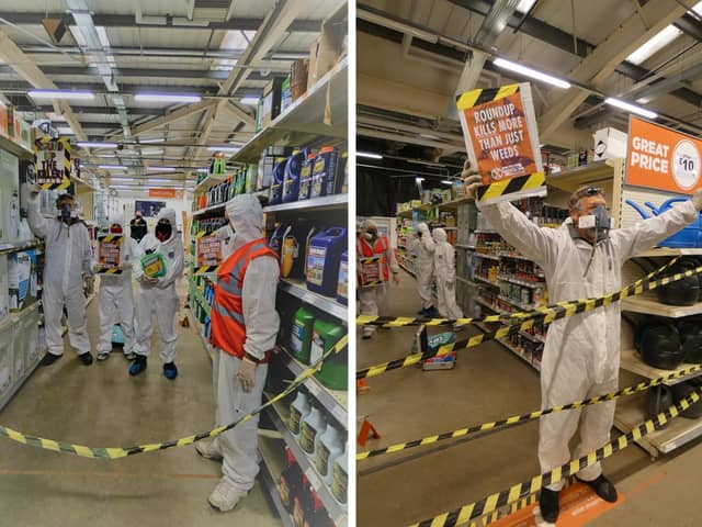 Extinction Rebellion sealed off the weedkiller aisle as a 'crime scene'