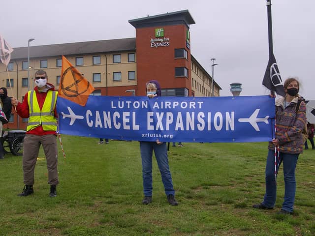 Protesters against the airport expansion