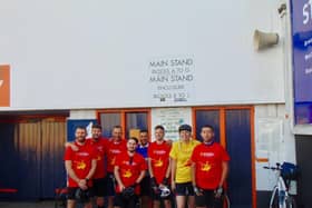 Eight Hatters fans cycled from Luton Town Football Club to Southend to raise money for the Essex and Herts Air Ambulance