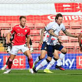Glen Rea looks to close down his man during Town's 1-0 win at Barnsley on Saturday