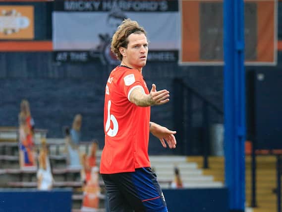 Hatters midfielder Glen Rea was forced off at half time this afternoon
