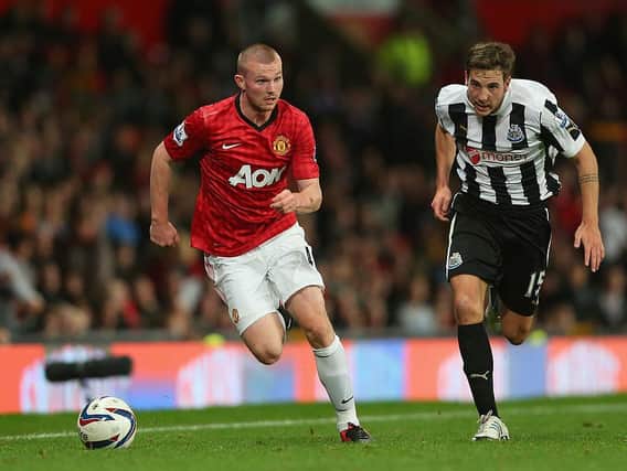 Luton midfielder Ryan Tunnicliffe during his Manchester United debut back in September 2012