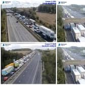 Highways England jam cams showed the queues on the M1 on Thursday morning