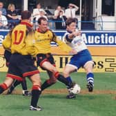 Action from the Hatters' goalless draw with Watford back in 1996