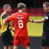 Luke Berry puts his point across against Watford